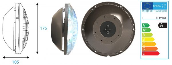 Peldbaseina spuldze DIAMOND PLUS LED RGB 1150lm 40W